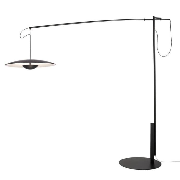 GINGER-Lampadaire LED Arc Métal/Bois H212cm wengé Marset - designé pa