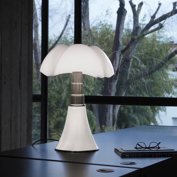 Lampe Dimmer LED pied télescopique H50-62cm PIPISTRELLO MEDIUM Blanc