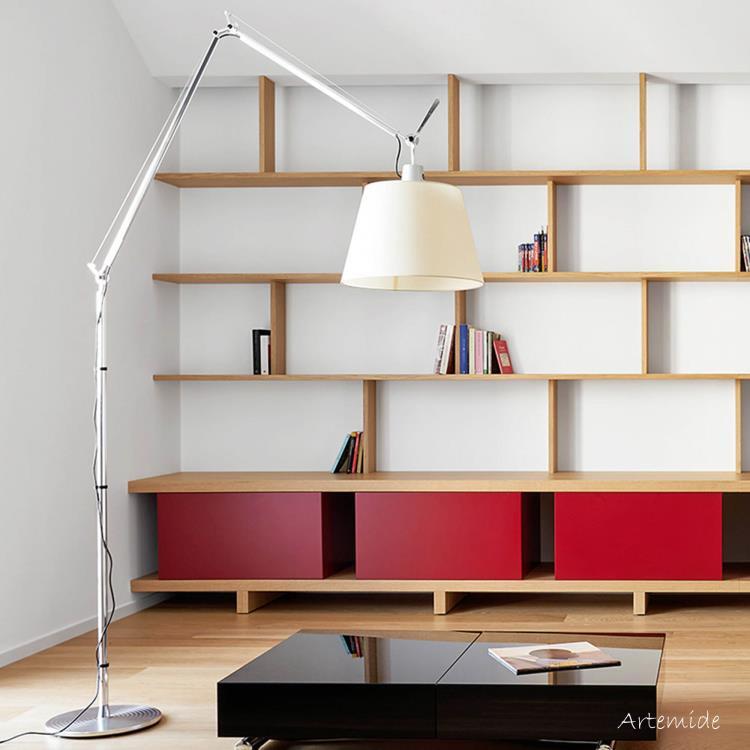 Lampadaire Abat-jour orientable Ø36cm H330cm TOLOMEO MEGA TERRA ivoire