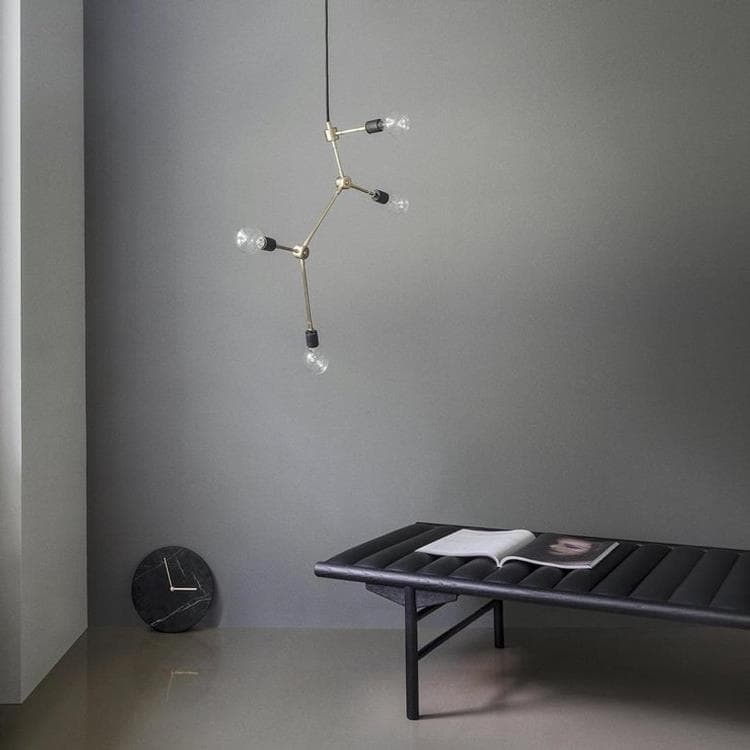 Suspension 4 lumières Ø56cm FRANKLIN Laiton