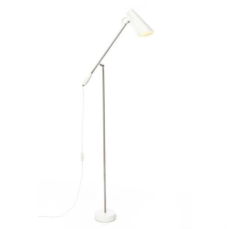 Lampe de lecture H133cm BIRDY blanc et nickel