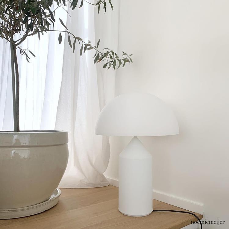 Lampe à poser avec Variateur H50cm ATOLLO MEDIUM blanc opalin