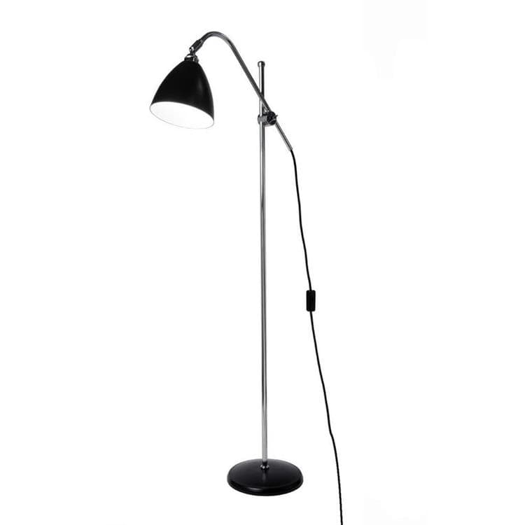 Lampe de lecture Inox H135cm TASK noir intérieur blanc
