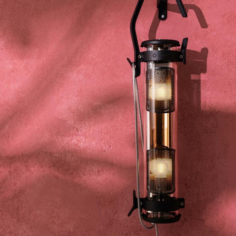Lampe baladeuse d'extérieur 2 Lumières H67cm BALKE anthracite et cuivre