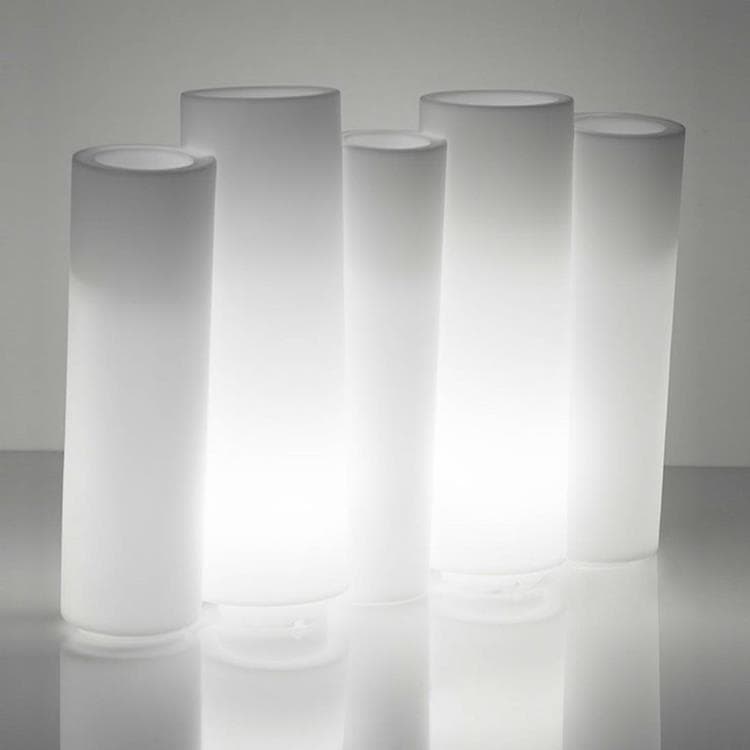 Vase lumineux d'extérieur H80cm BAMBOO LIGHT Blanc