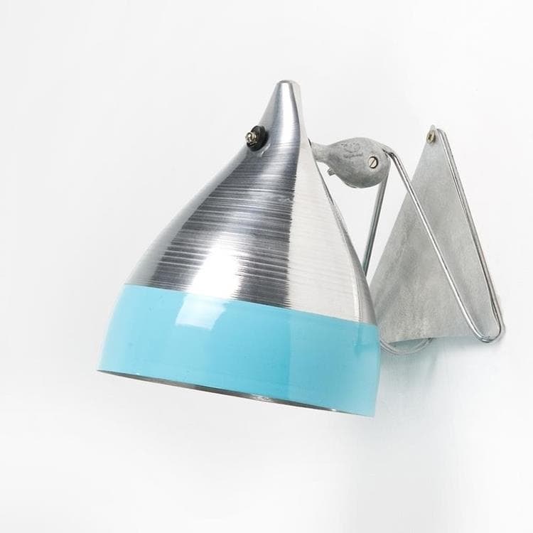 Applique Métal H18cm CORNETTE aluminium naturel et turquoise