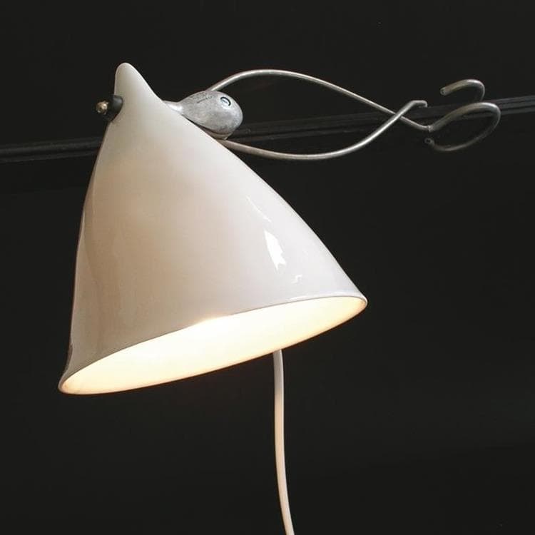 Lampe à pince Porcelaine H18cm CORNETTE blanc émaillé