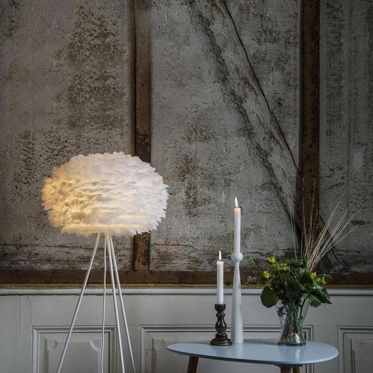 Lampadaire Plume Trépied Blanc H139cm EOS MEDIUM Blanc