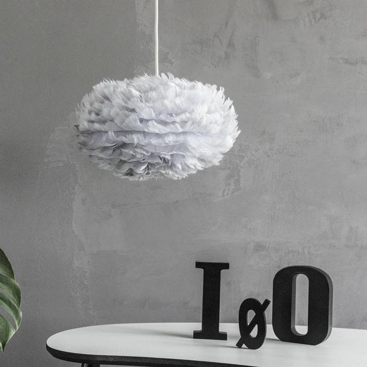 Suspension Plume Ø35cm + Câble Blanc 2,1m EOS MINI Gris