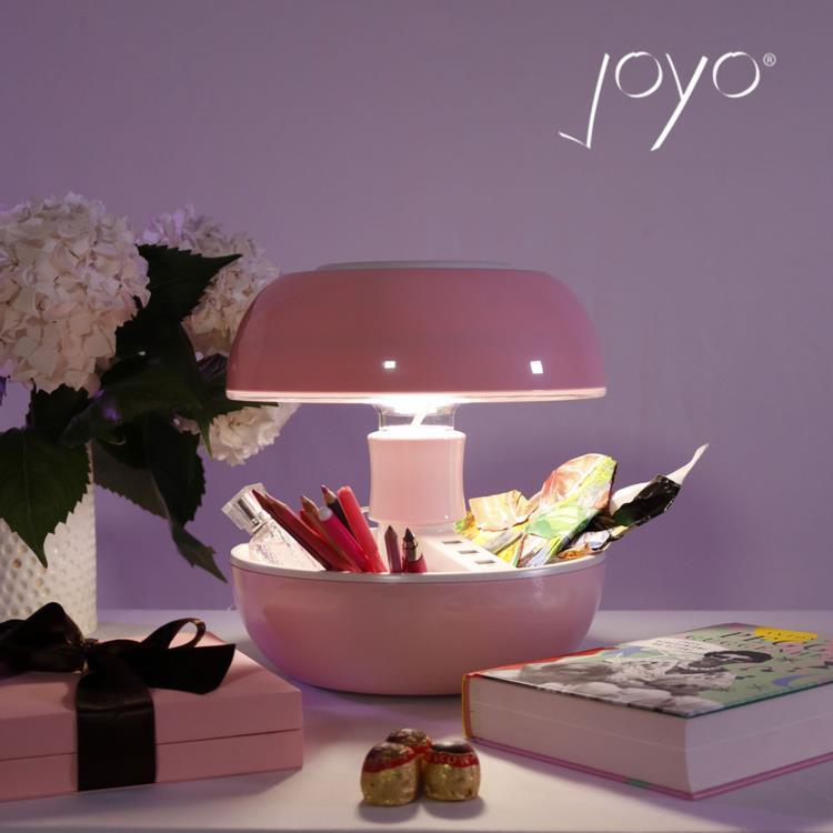 Lampe avec port USB Multifonction Laquée H27cm JOYO rose pâle