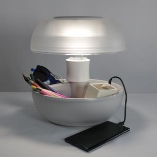 JOYO Lampe avec port USB Multifonction Translucide H27cm Blanc Vivida -  LightOnline