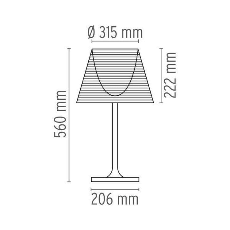 Lampe à poser H56cm KTRIBE T1 chrome et transparent