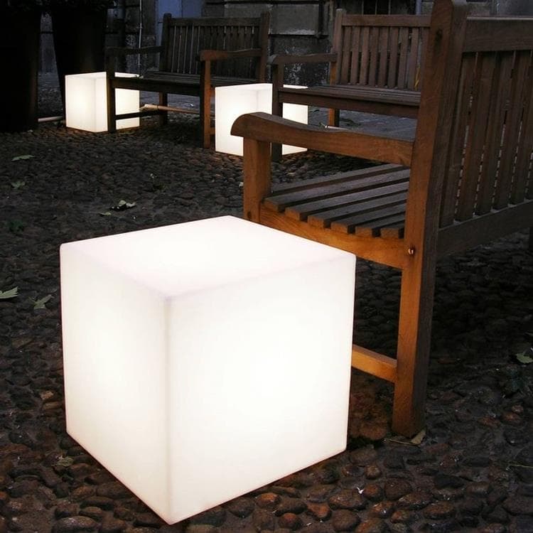 Cube lumineux d'extérieur H75cm CUBO Blanc