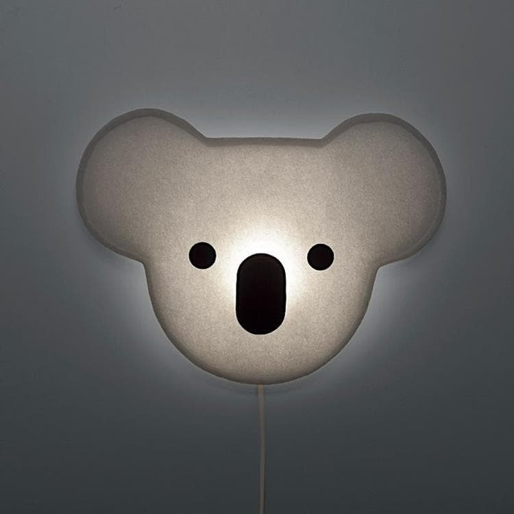 Applique en Fibres de Polyester recyclés Masque Koala H37cm SOFT LIGHT noir et blanc