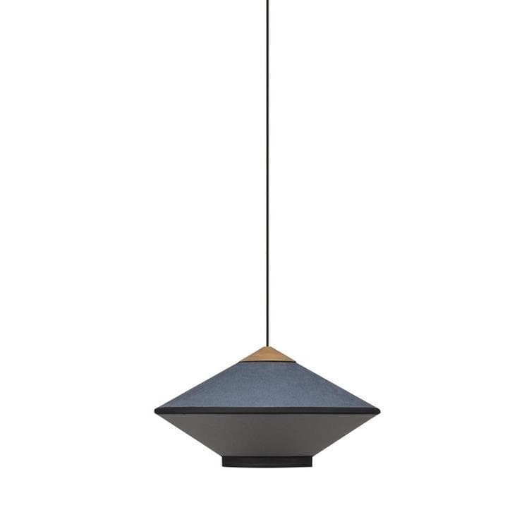 Suspension en Velours / Lin et Bois Ø50cm CYMBAL Midnite