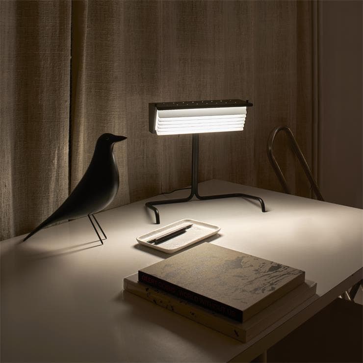 Lampe à poser LED acier et aluminium H32,5cm BINY noir et blanc