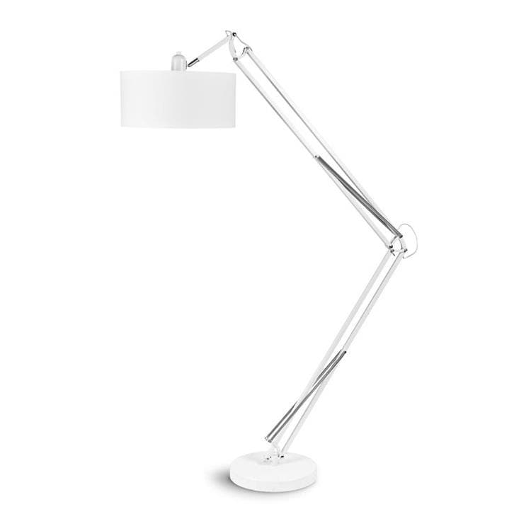 MILANO-Lampadaire architecte Métal/Textile H140/235cm Blanc It's Abou
