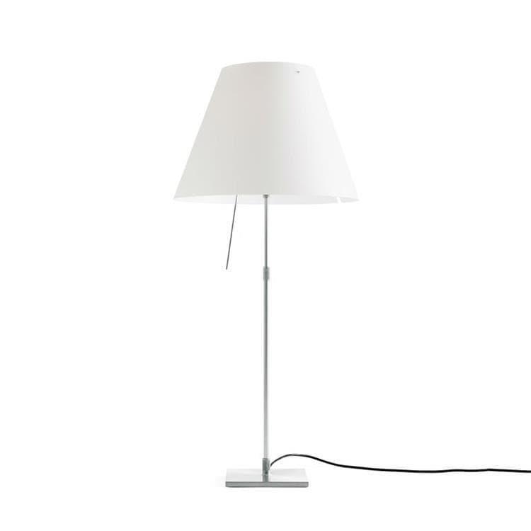 Lampe à poser avec variateur tactile Aluminium/Polycarbonate H76/110cm COSTANZA aluminium blanc