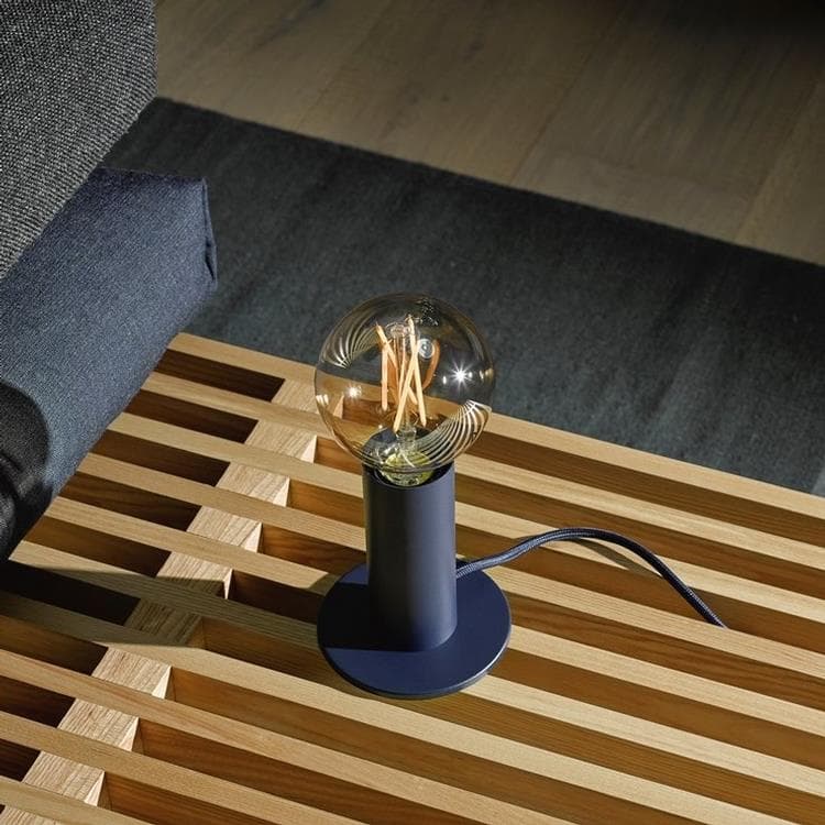 Lampe à poser variateur tactile ampoule LED Globe Filament Métal H24.5cm SOL Noir