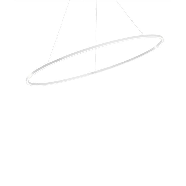 Suspension ovale Aluminium lumière descendante L96cm ELLISSE MINOR DOWNLIGHT Blanc