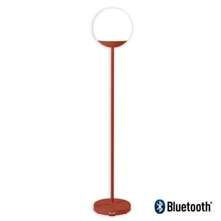 Lampadaire d'extérieur LED H134cm sans fil avec bluetooth MOOON! Rouge ocre 