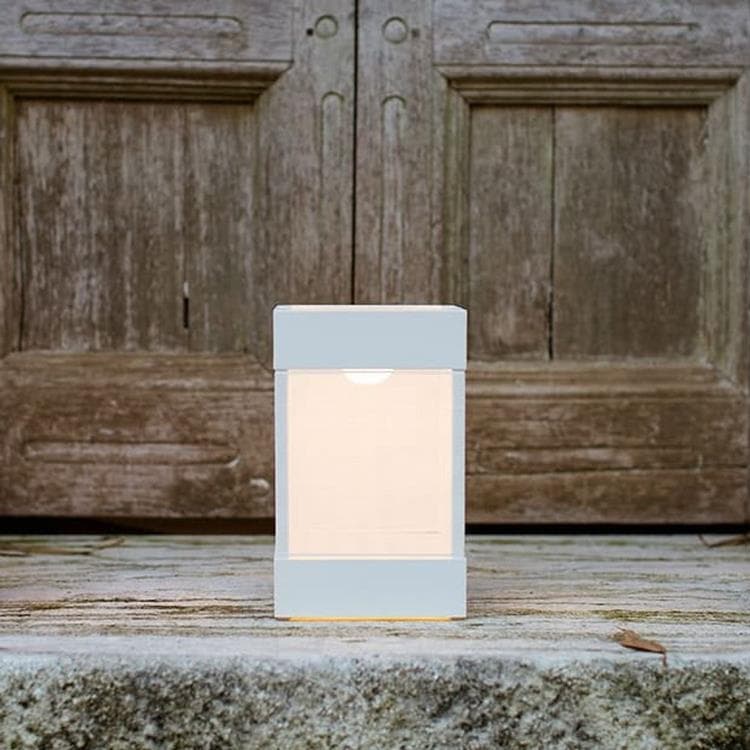 Lanterne d'extérieur LED solaire Aluminium/Textile outdoor H25cm POSE 03 Blanc