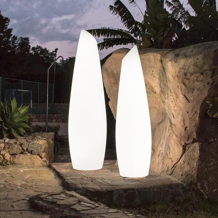 Lampadaire d'extérieur LED blanc froid avec câble H140cm FREDO Blanc