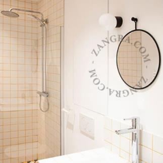 PURE PORCELAINE Applique salle de bain Globe Porcelaine/Verre ø12.5cm noir  et blanc Zangra - LightOnline