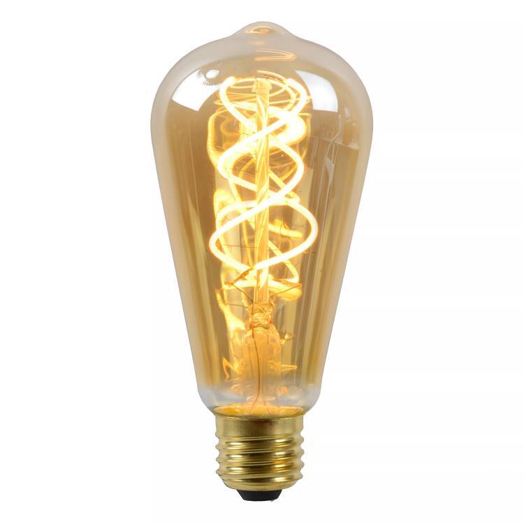 Ampoule filament  LED Dimmable E27 4,9W 2200K Ø 6,4 cm ST64 ambre