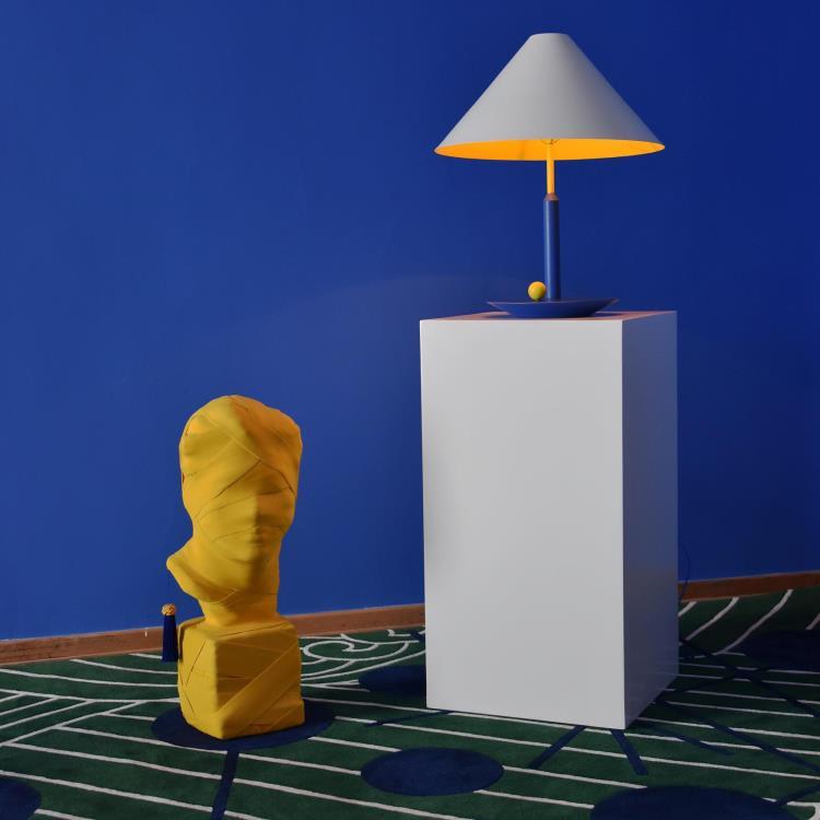 Lampe de table Métal H55cm LITTLE ELIAH jaune bleu