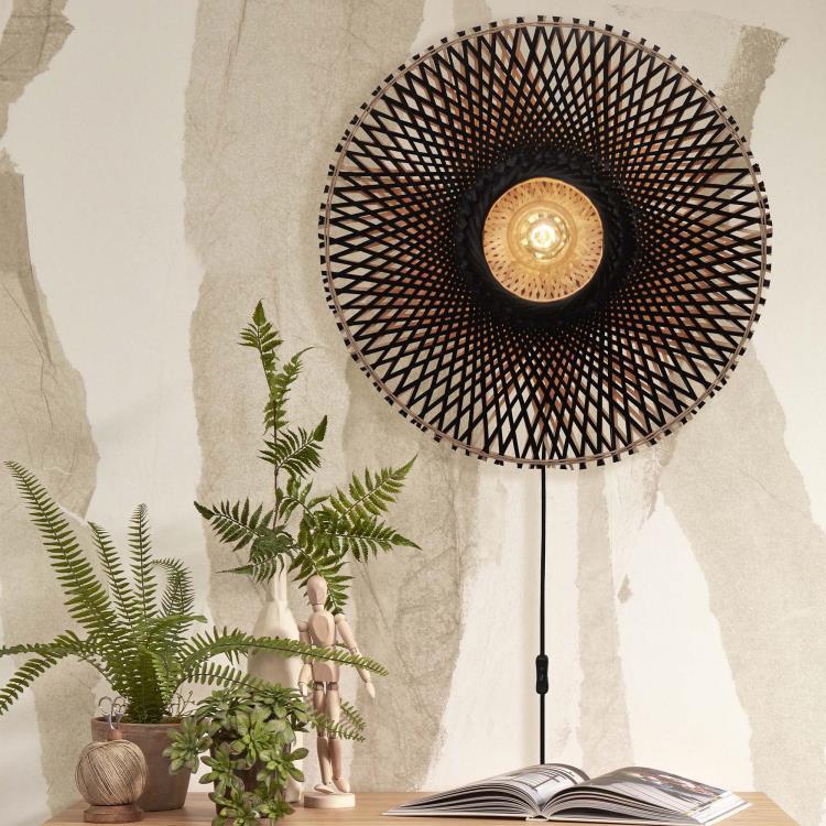 Applique Bambou Ø60cm KALIMANTAN Noir / Naturel