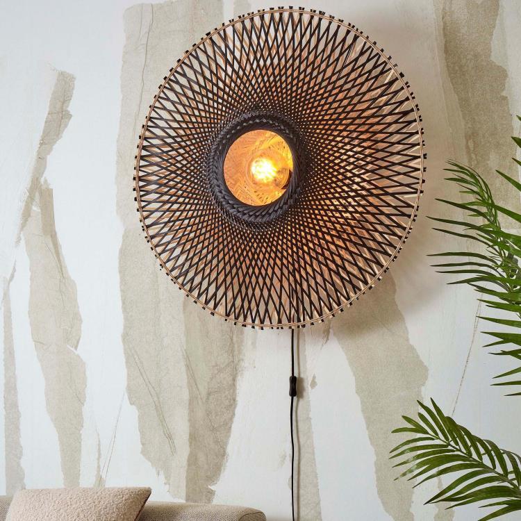 Applique Bambou Ø87cm KALIMANTAN Noir / Naturel