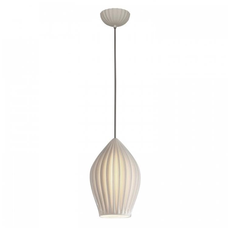 Suspension Porcelaine Ø18cm FIN Blanc