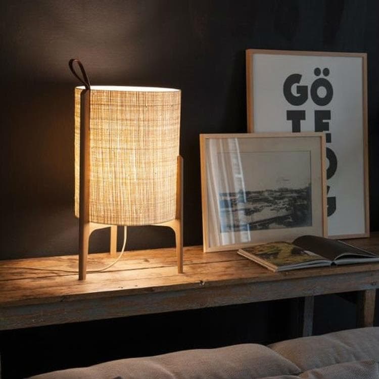 Lampe à poser Chêne Ø26cm H44cm GRETA Beige/crème