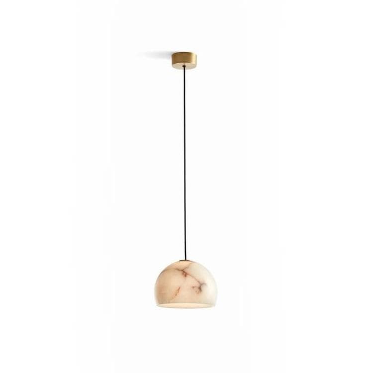 Suspension LED Albâtre Ø21cm NEIL nickel mat