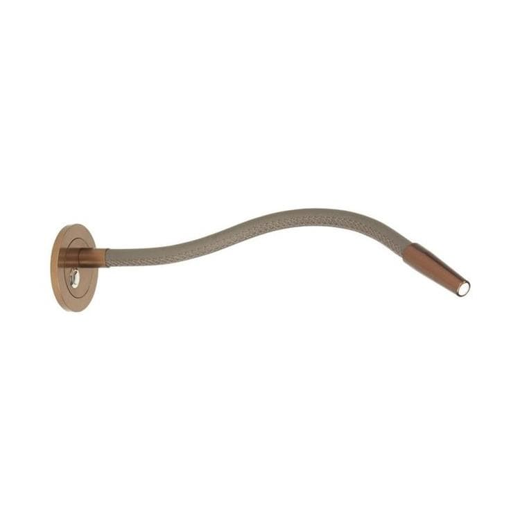 Applique/liseuse flexible Aluminium/Cuir L39.3cm NIMBUS Bronze cuir brun