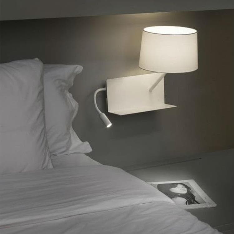 Applique avec liseuse LED et port USB droite L33cm HANDY Blanc