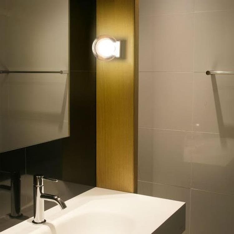 Applique ou Plafonnier de salle de bain Métal/Verre Ø12cm PERLA bronze