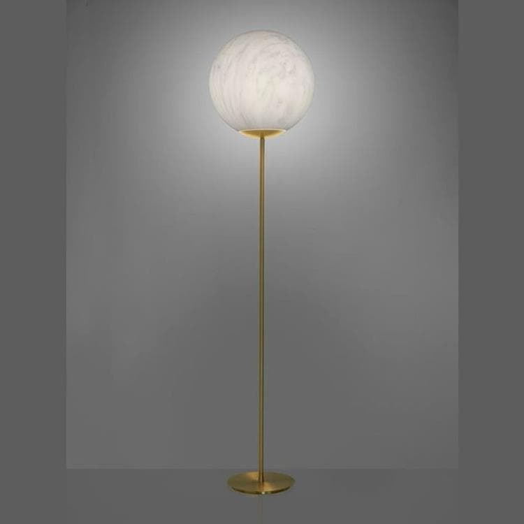 Lampadaire effet marbre Polyéthylène/Laiton H180cm MINERAL marbre blanc