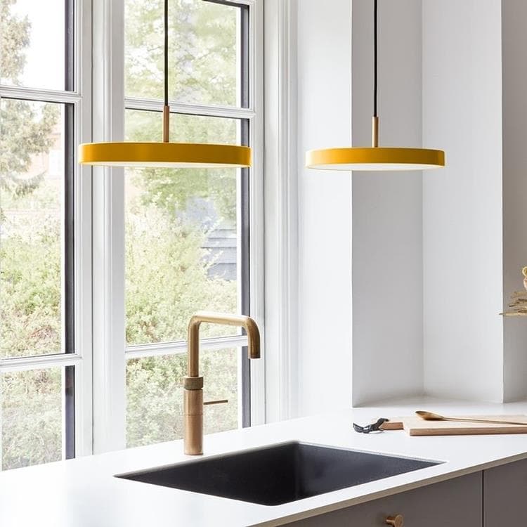 Suspension LED Top doré Ø31cm ASTERIA MINI jaune safran