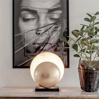 ORBIT Lampe à poser Métal/Marbre H32cm laiton et noir Globen Lighting -  LightOnline