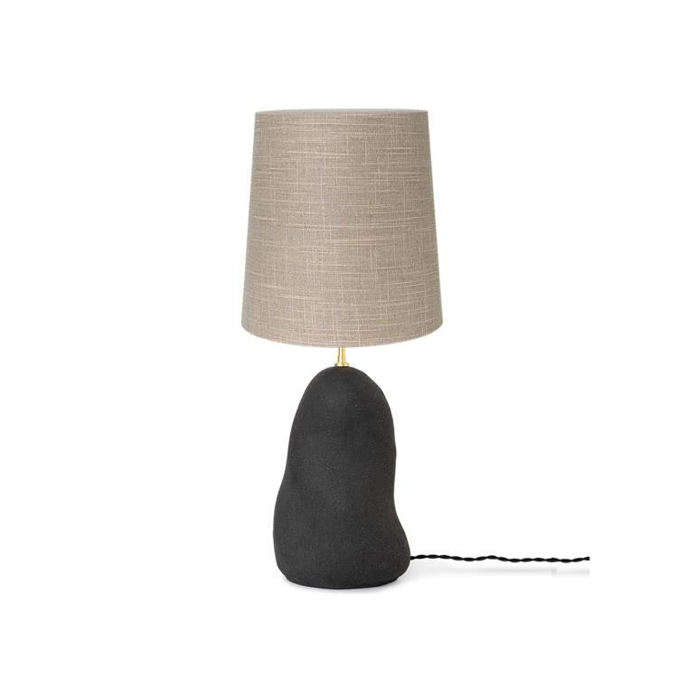 Lampe à poser avec variateur Céramique/Textile H58.5cm HEBE Sable Noir
