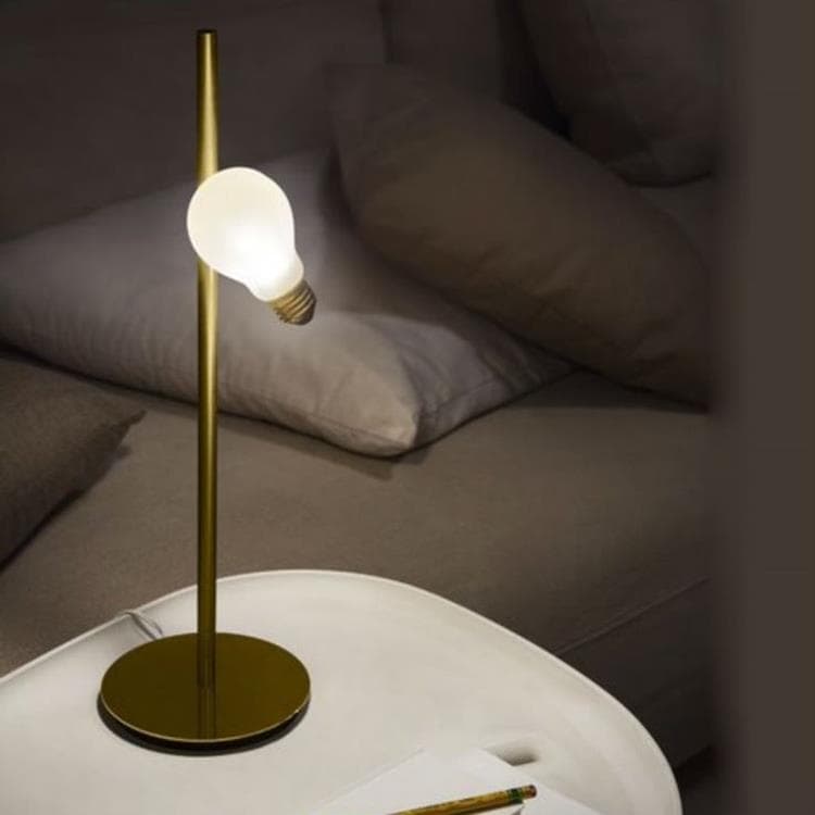 Lampe à poser forme Ampoule Technopolymère/Métal H45.5cm IDEA Laiton
