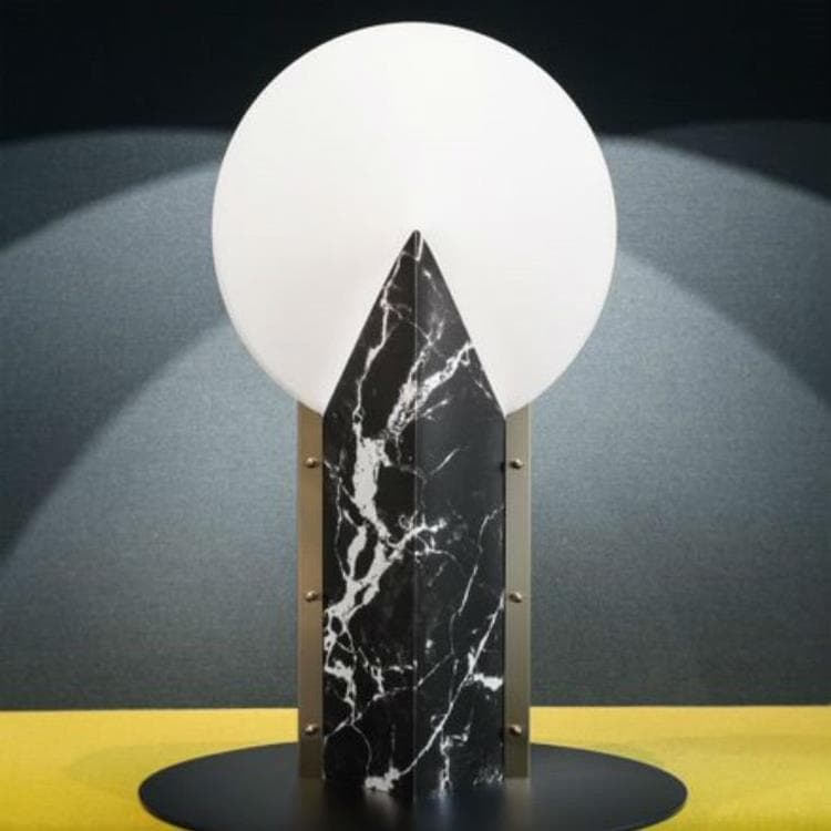 Lampe en Opalflex® effet marbre H57cm MOON Noir