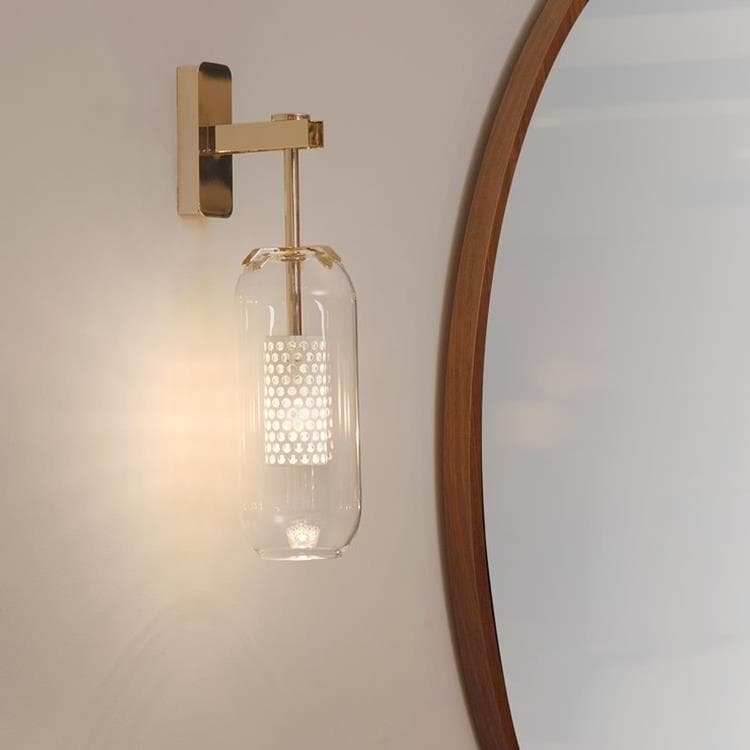 VADIM-Applique Acier/Verre H38cm