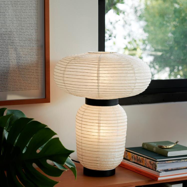 Lampe à poser avec variateur Papier/Chêne H50cm FORMAKAMI JH118 Blanc