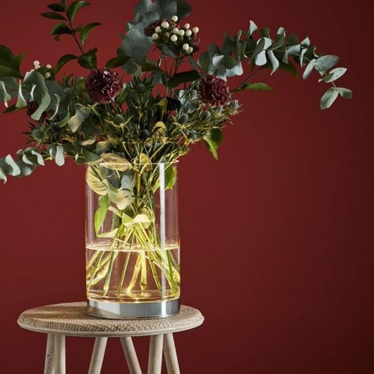 Vase lumineux LED rechargeable Verre H29cm BOUQUET Transparent