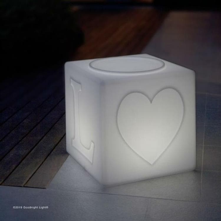 Cube LED sans fil avec télécommande RGB H43cm THE LOVE LAMP Blanc