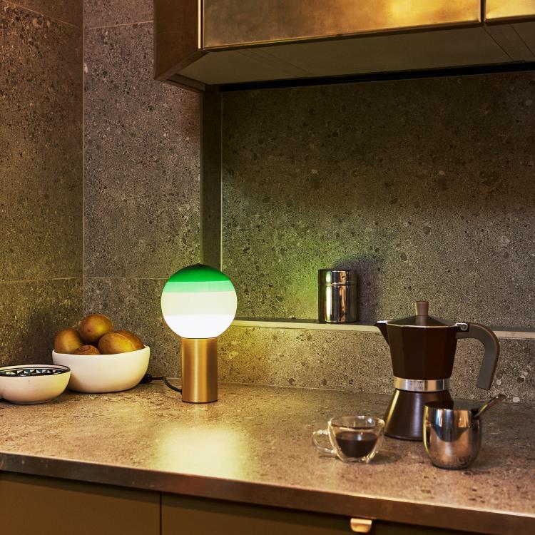 Lampe à poser LED variateur Verre/Métal H36cm DIPPING LIGHT S laiton vert