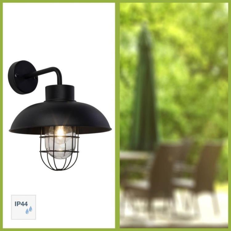 Applique d'extérieur descendante Métal H29cm PORTLAND Noir